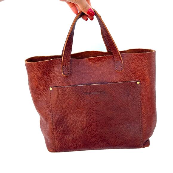 Portland Leather Goods PLG Medium Crossbody Leather Tote Bag Nutmeg Tan Purse - Picture 2 of 8